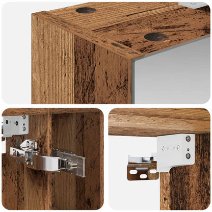vidaXL Bathroom Mirror Cabinet with Shelf Old Wood 60 x 14.5 x 70 cm
