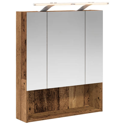 vidaXL Bathroom Mirror Cabinet with Shelf Old Wood 60 x 14.5 x 70 cm