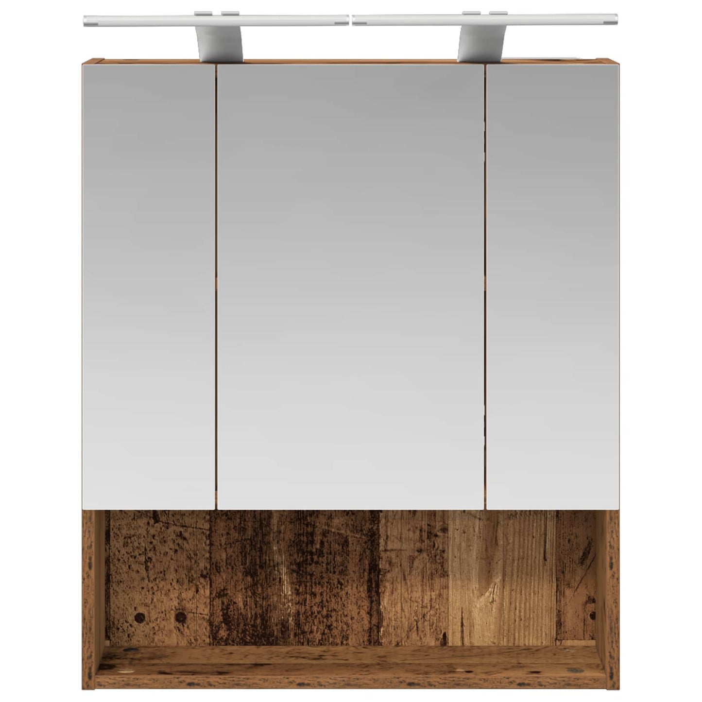 vidaXL Bathroom Mirror Cabinet with Shelf Old Wood 60 x 14.5 x 70 cm