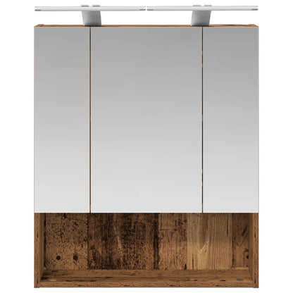 vidaXL Bathroom Mirror Cabinet with Shelf Old Wood 60 x 14.5 x 70 cm