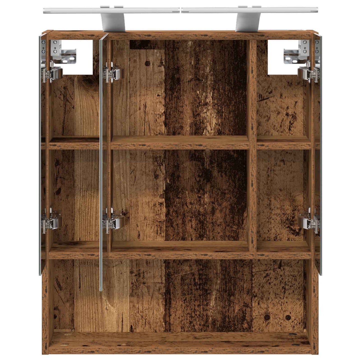 vidaXL Bathroom Mirror Cabinet with Shelf Old Wood 60 x 14.5 x 70 cm