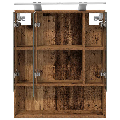 vidaXL Bathroom Mirror Cabinet with Shelf Old Wood 60 x 14.5 x 70 cm