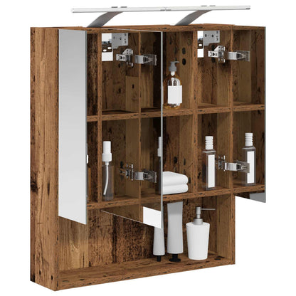 vidaXL Bathroom Mirror Cabinet with Shelf Old Wood 60 x 14.5 x 70 cm