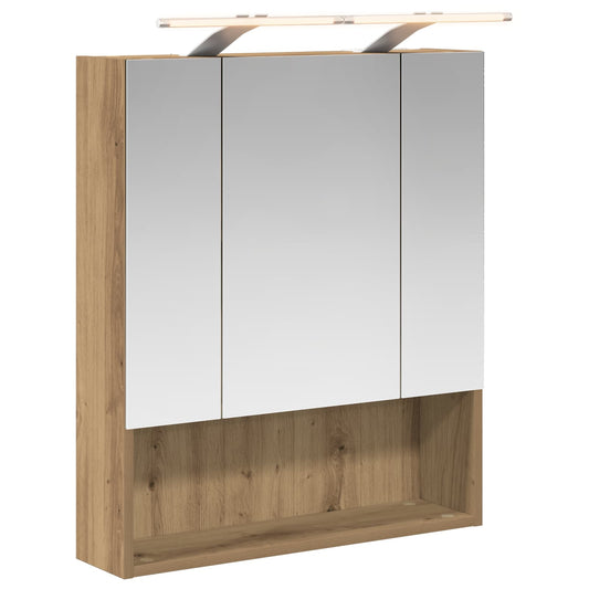 vidaXL Bathroom Mirror Cabinet Artisian Oak 60 x 14.5 x 70 cm