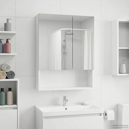 vidaXL Bathroom Mirror Cabinet White 50 x 14.5 x 70 cm Engineered wood