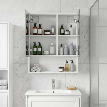 vidaXL Bathroom Mirror Cabinet White 50 x 14.5 x 70 cm Engineered wood