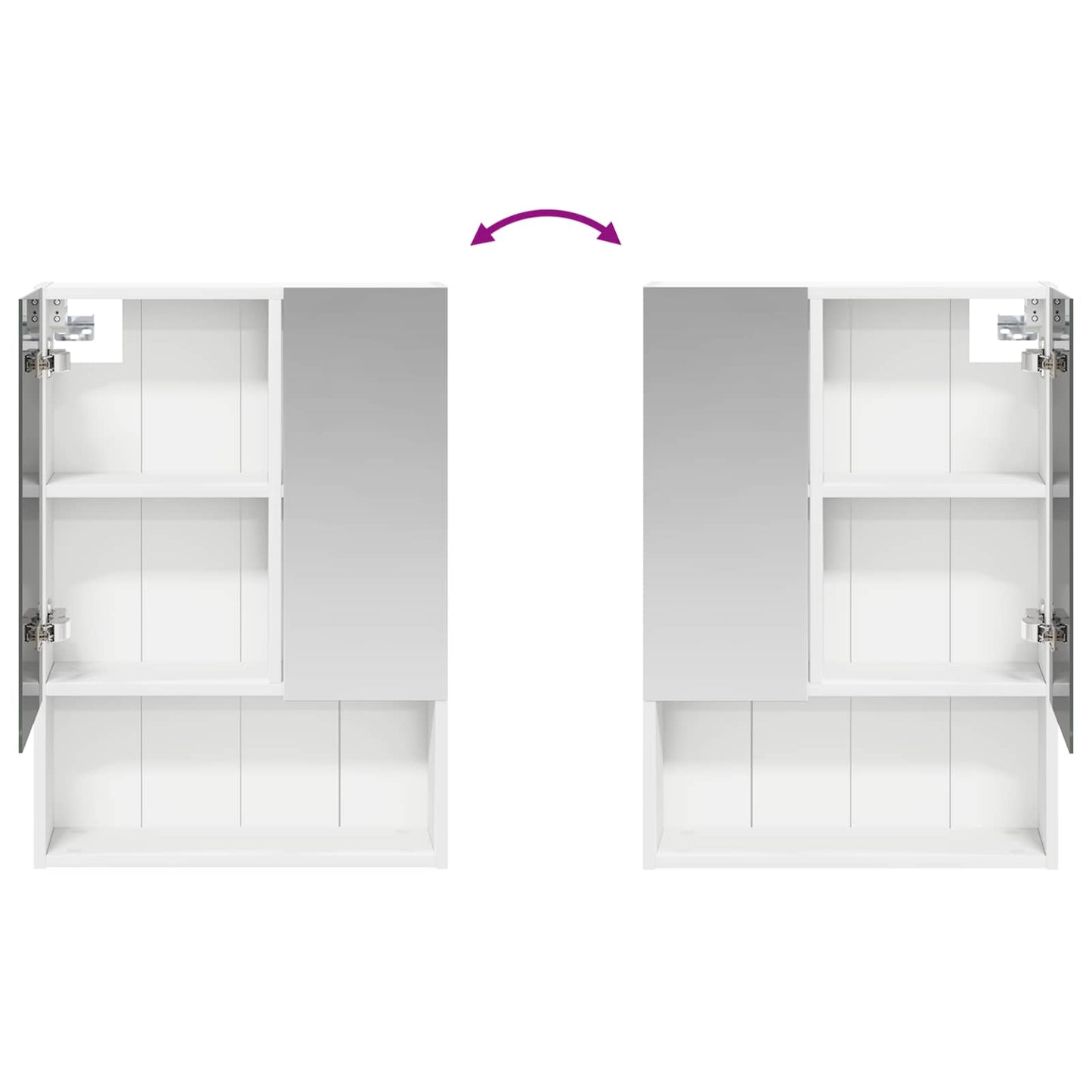 vidaXL Bathroom Mirror Cabinet White 50 x 14.5 x 70 cm Engineered wood