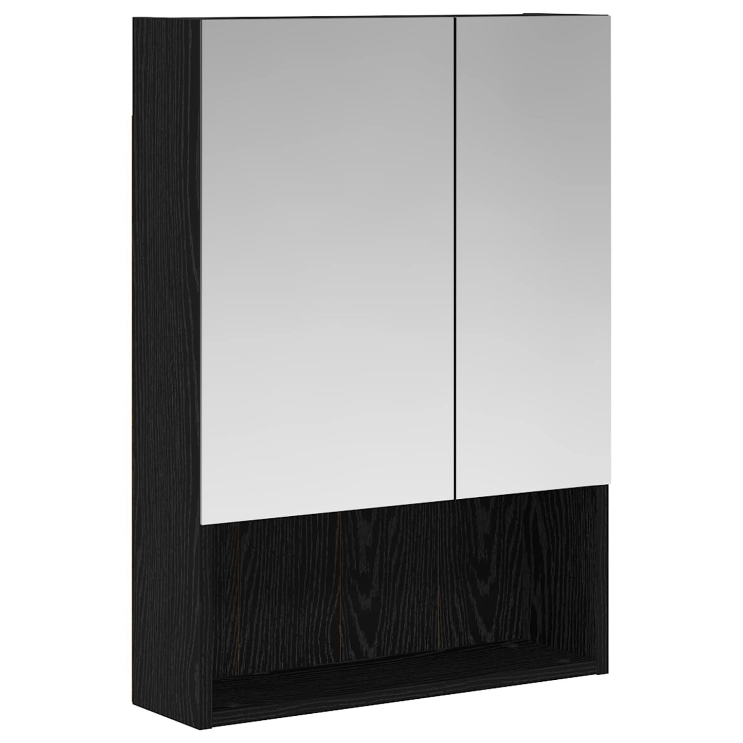 vidaXL Bathroom Mirror Cabinet with Shelf Black Oak 50 x 14.5 x 70 cm