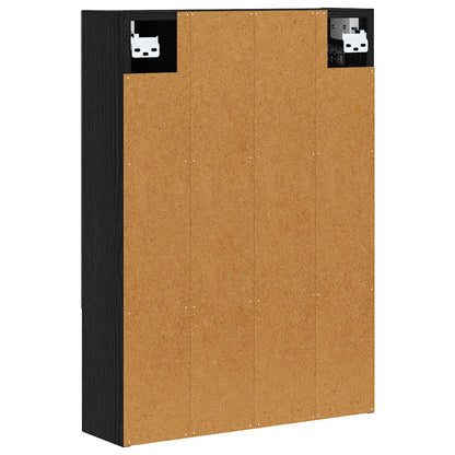 vidaXL Bathroom Mirror Cabinet with Shelf Black Oak 50 x 14.5 x 70 cm