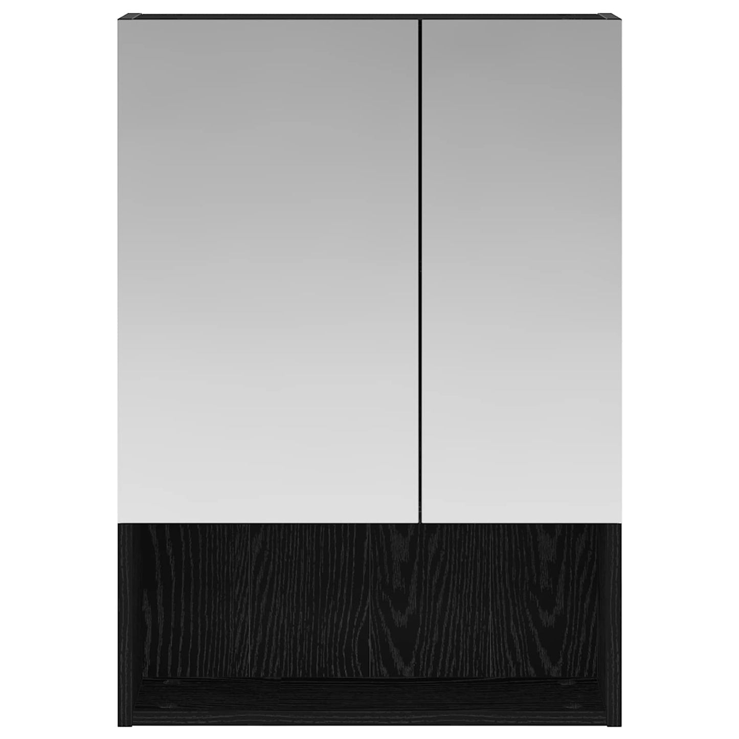vidaXL Bathroom Mirror Cabinet with Shelf Black Oak 50 x 14.5 x 70 cm