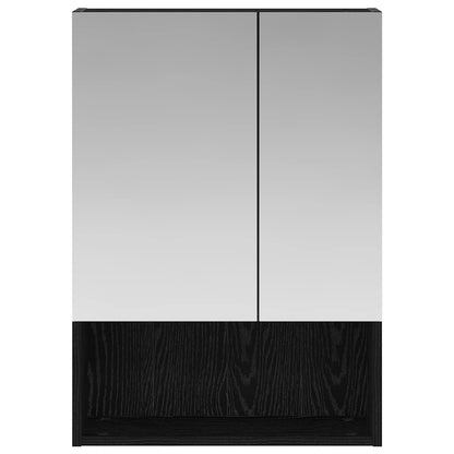 vidaXL Bathroom Mirror Cabinet with Shelf Black Oak 50 x 14.5 x 70 cm