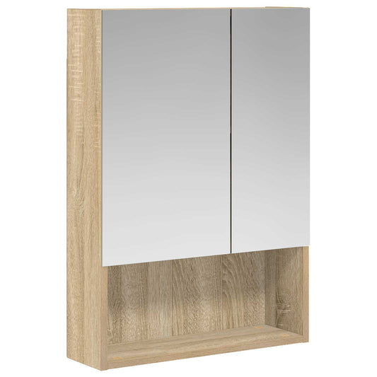 vidaXL Bathroom Mirror Cabinet with Shelf Sonoma Oak 50 x 14.5 x 70 cm