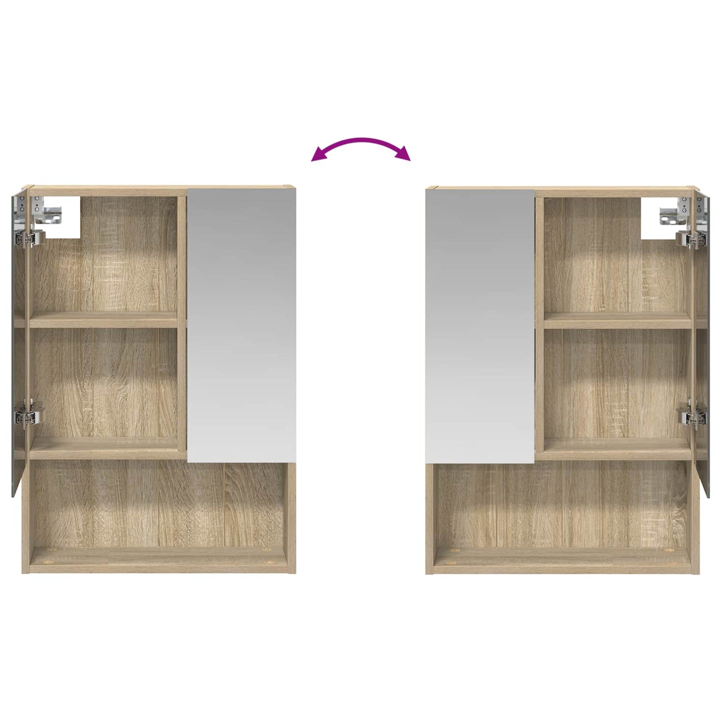 vidaXL Bathroom Mirror Cabinet Sonoma Oak 50 x 14.5 x 70 cm
