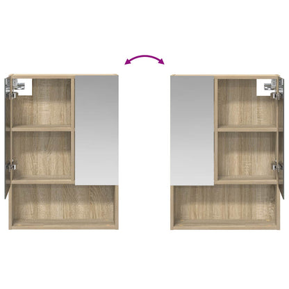 vidaXL Bathroom Mirror Cabinet Sonoma Oak 50 x 14.5 x 70 cm
