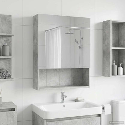 vidaXL Bathroom Mirror Cabinet Concrete Grey 50 x 14.5 x 70 cm