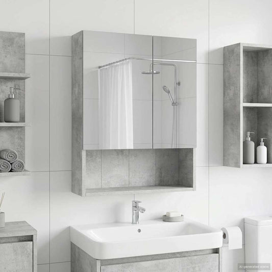 vidaXL Bathroom Mirror Cabinet Concrete Grey 50 x 14.5 x 70 cm