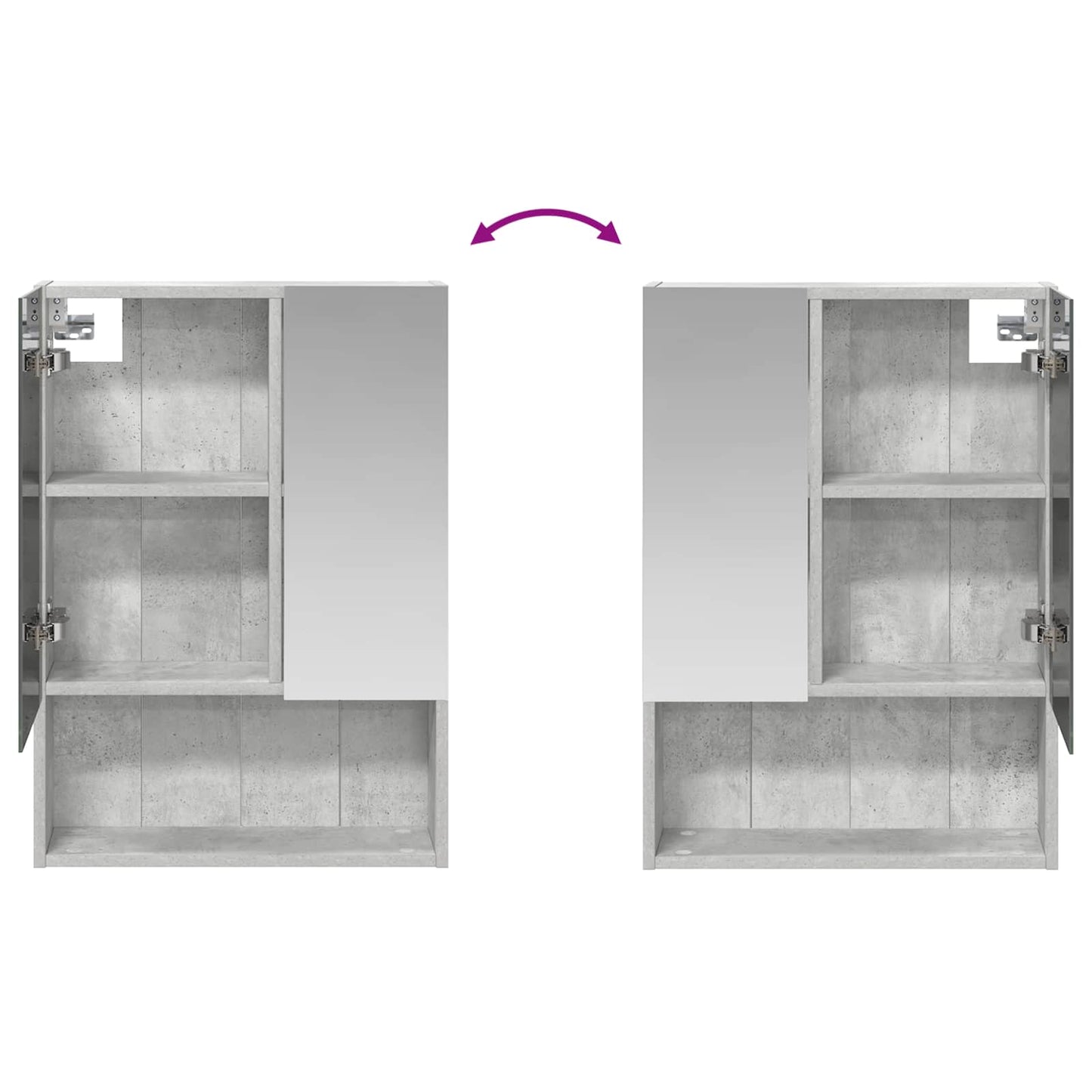 vidaXL Bathroom Mirror Cabinet Concrete Grey 50 x 14.5 x 70 cm