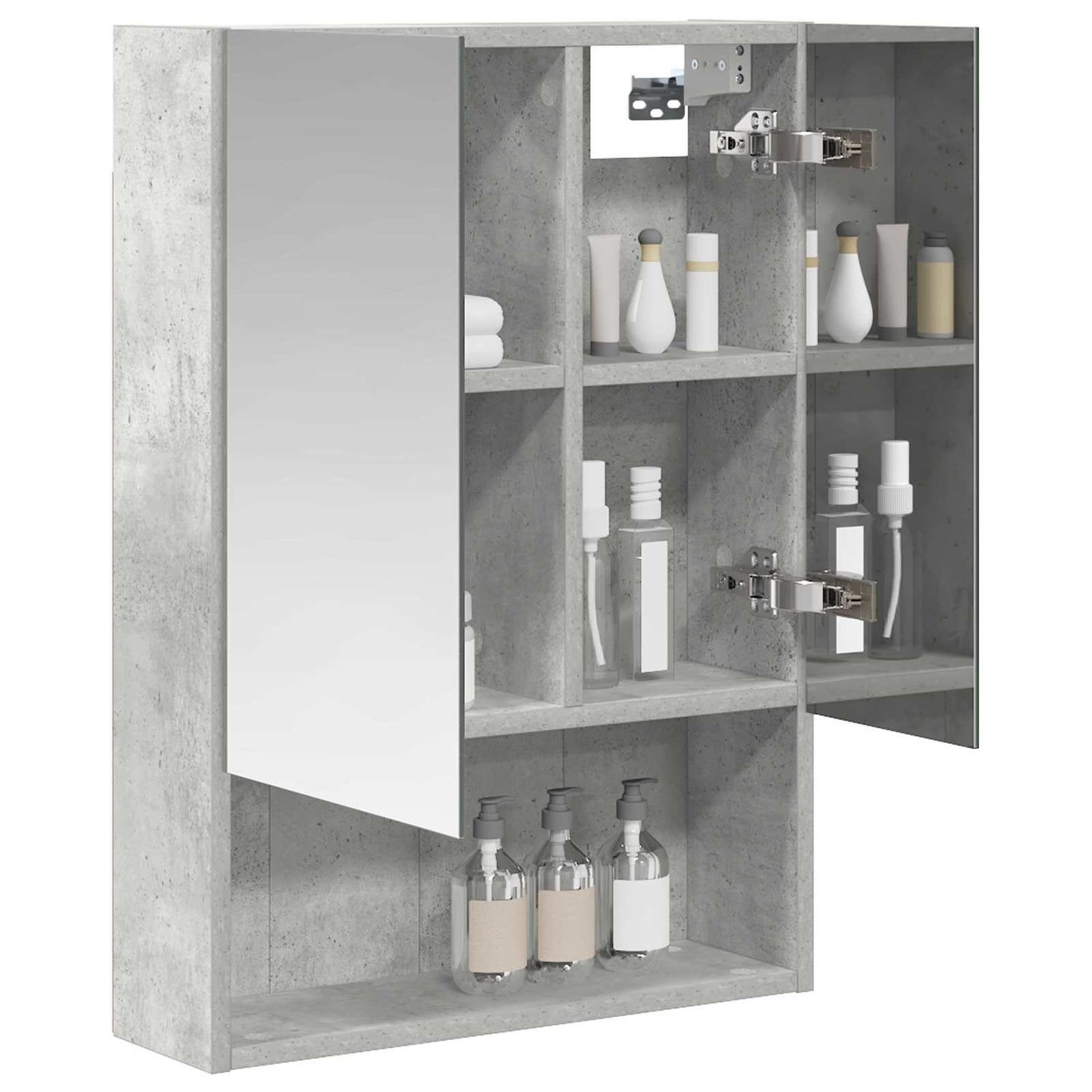 vidaXL Bathroom Mirror Cabinet Concrete Grey 50 x 14.5 x 70 cm
