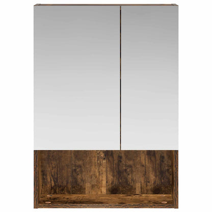 vidaXL Bathroom Mirror Cabinet Smoked Oak 50 x 14.5 x 70 cm