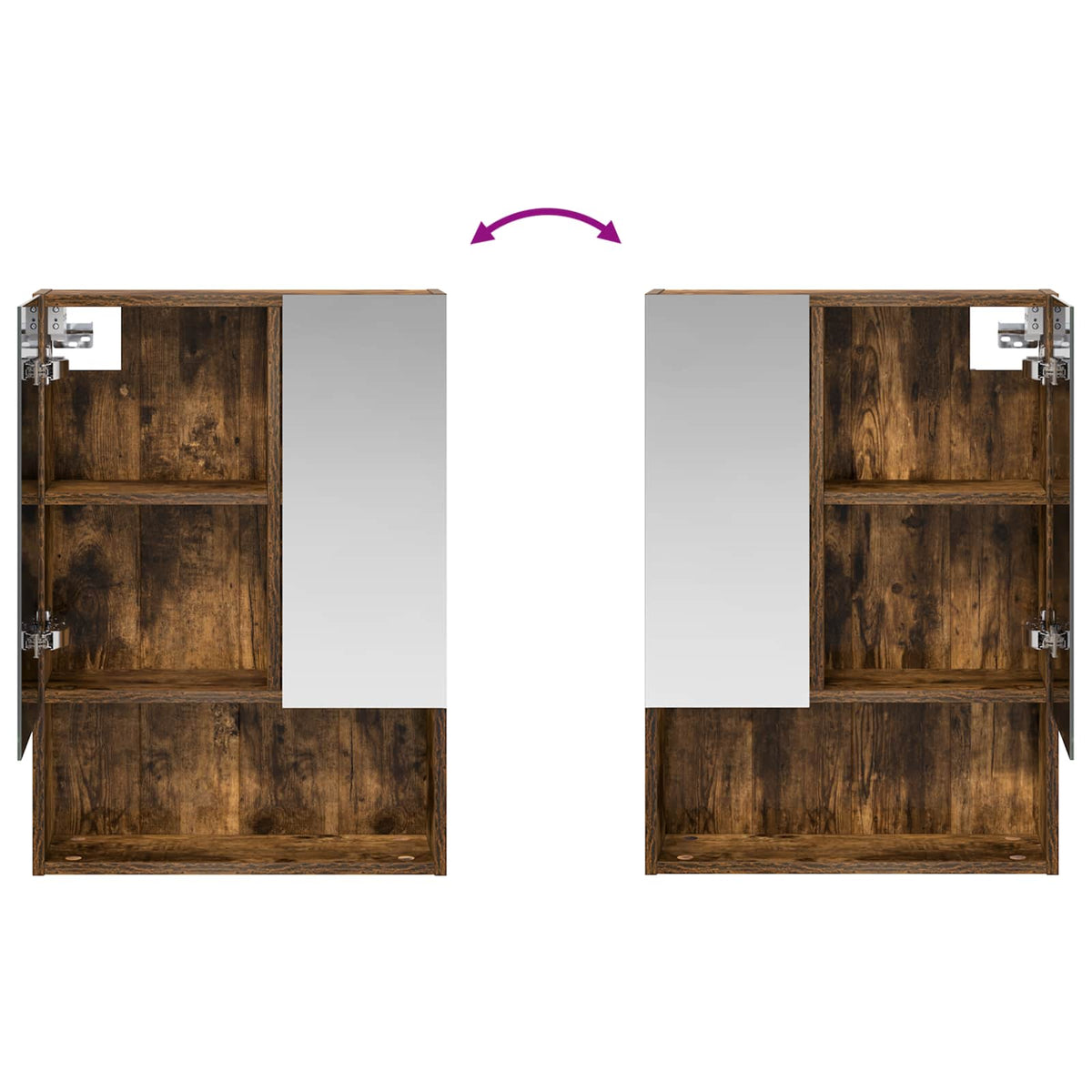 vidaXL Bathroom Mirror Cabinet Smoked Oak 50 x 14.5 x 70 cm