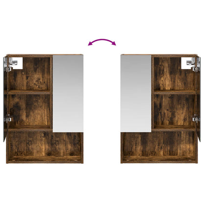 vidaXL Bathroom Mirror Cabinet Smoked Oak 50 x 14.5 x 70 cm