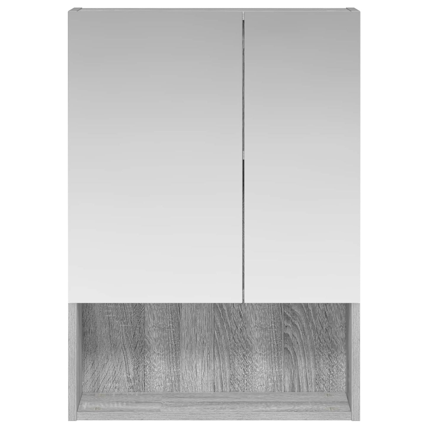 vidaXL Bathroom Mirror Cabinet with Door Grey Sonoma 50 x 14.5 x 70 cm