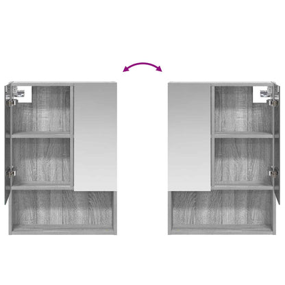 vidaXL Bathroom Mirror Cabinet with Door Grey Sonoma 50 x 14.5 x 70 cm