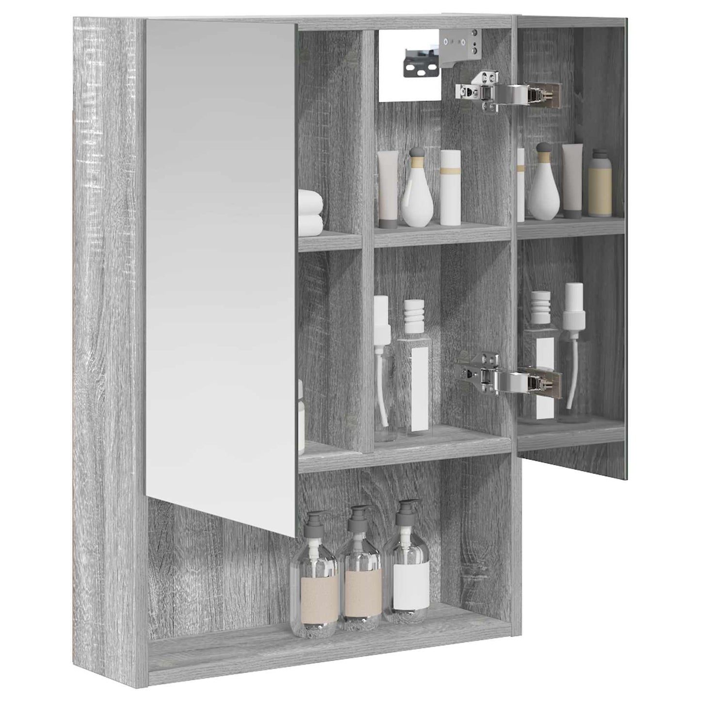 vidaXL Bathroom Mirror Cabinet with Door Grey Sonoma 50 x 14.5 x 70 cm