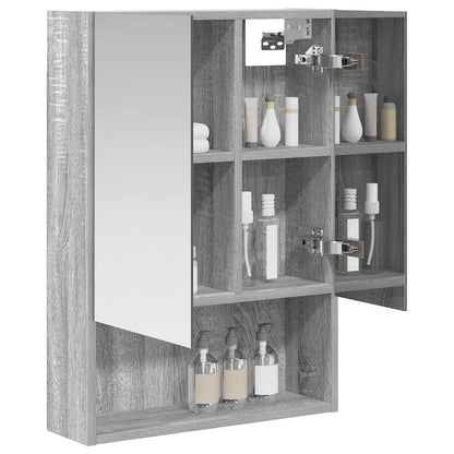vidaXL Bathroom Mirror Cabinet with Door Grey Sonoma 50 x 14.5 x 70 cm