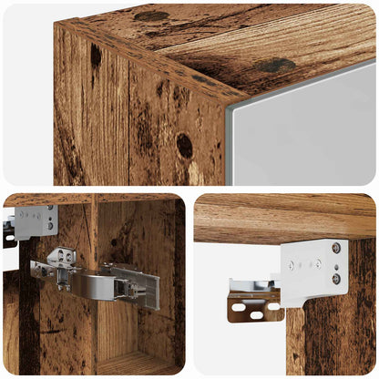 vidaXL Bathroom Mirror Cabinet with Shelf Old Wood 50 x 14.5 x 70 cm