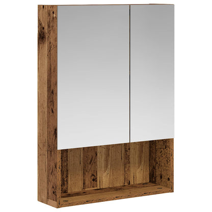 vidaXL Bathroom Mirror Cabinet with Shelf Old Wood 50 x 14.5 x 70 cm