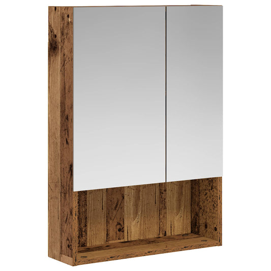 vidaXL Bathroom Mirror Cabinet with Shelf Old Wood 50 x 14.5 x 70 cm