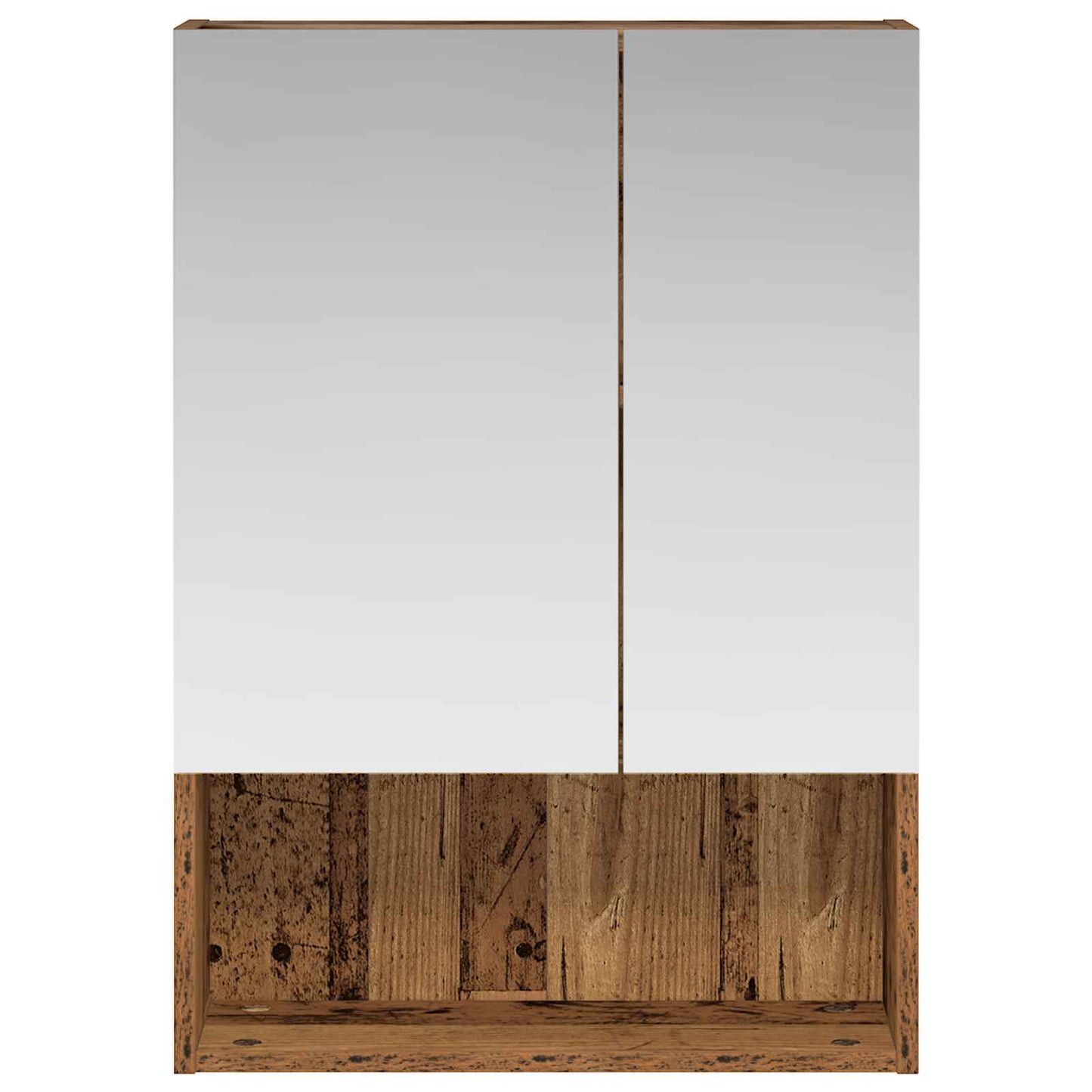 vidaXL Bathroom Mirror Cabinet with Shelf Old Wood 50 x 14.5 x 70 cm