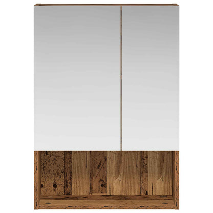 vidaXL Bathroom Mirror Cabinet with Shelf Old Wood 50 x 14.5 x 70 cm