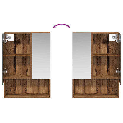 vidaXL Bathroom Mirror Cabinet with Shelf Old Wood 50 x 14.5 x 70 cm