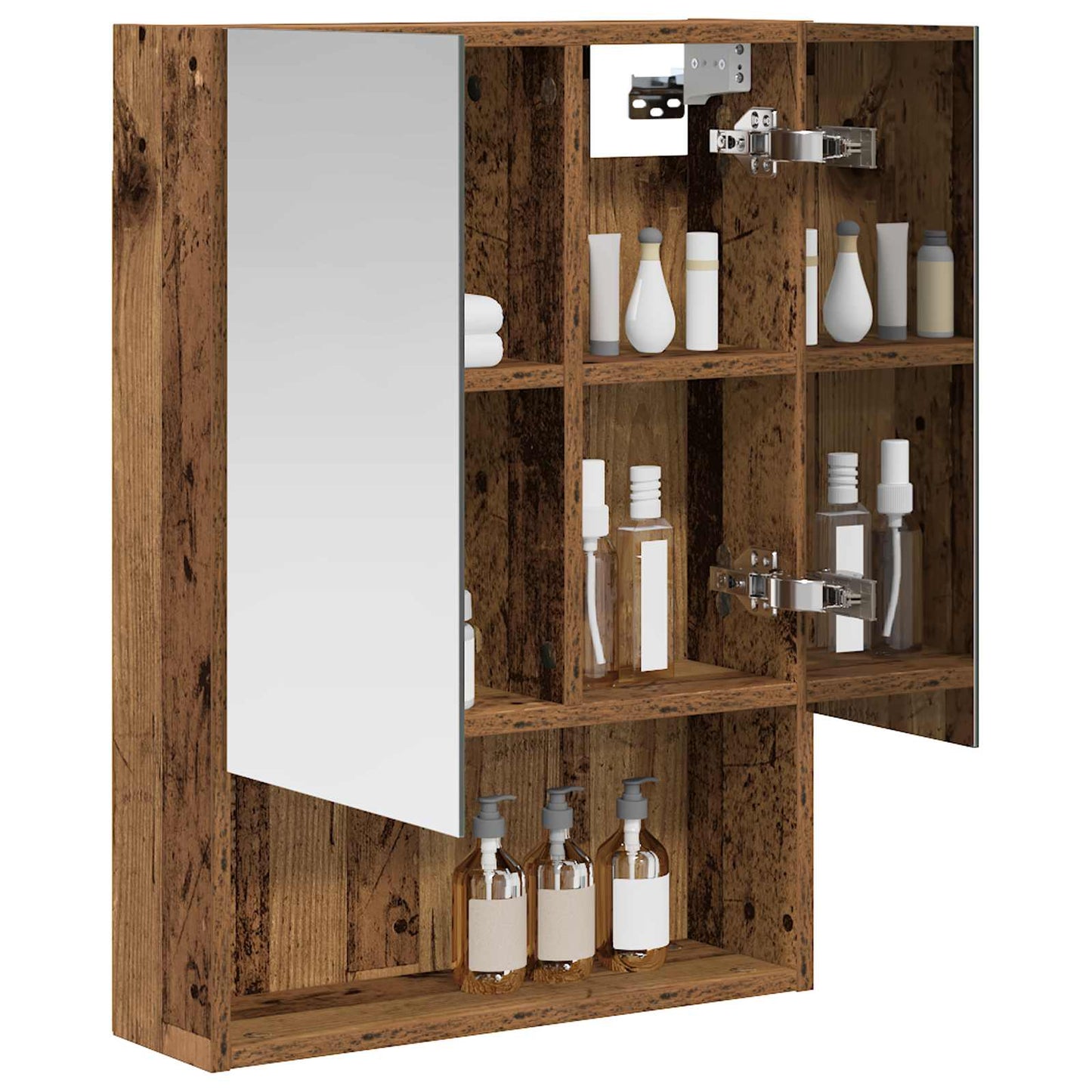 vidaXL Bathroom Mirror Cabinet with Shelf Old Wood 50 x 14.5 x 70 cm