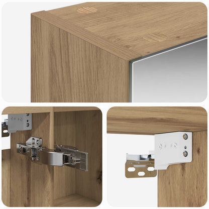 vidaXL Bathroom Mirror Cabinet Artisian Oak 50 x 14.5 x 70 cm