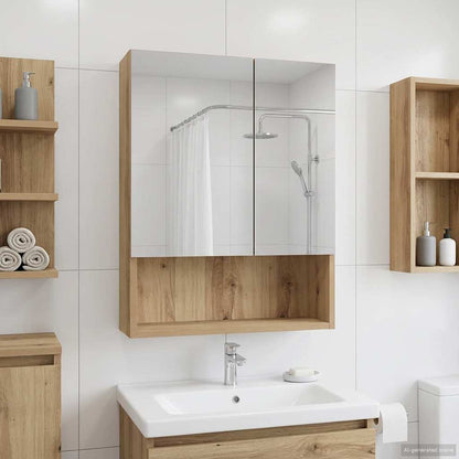 vidaXL Bathroom Mirror Cabinet Artisian Oak 50 x 14.5 x 70 cm