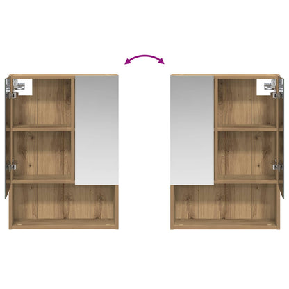 vidaXL Bathroom Mirror Cabinet Artisian Oak 50 x 14.5 x 70 cm