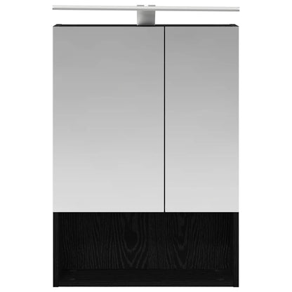 vidaXL Bathroom Mirror Cabinet with Shelf Black Oak 50 x 14.5 x 70 cm