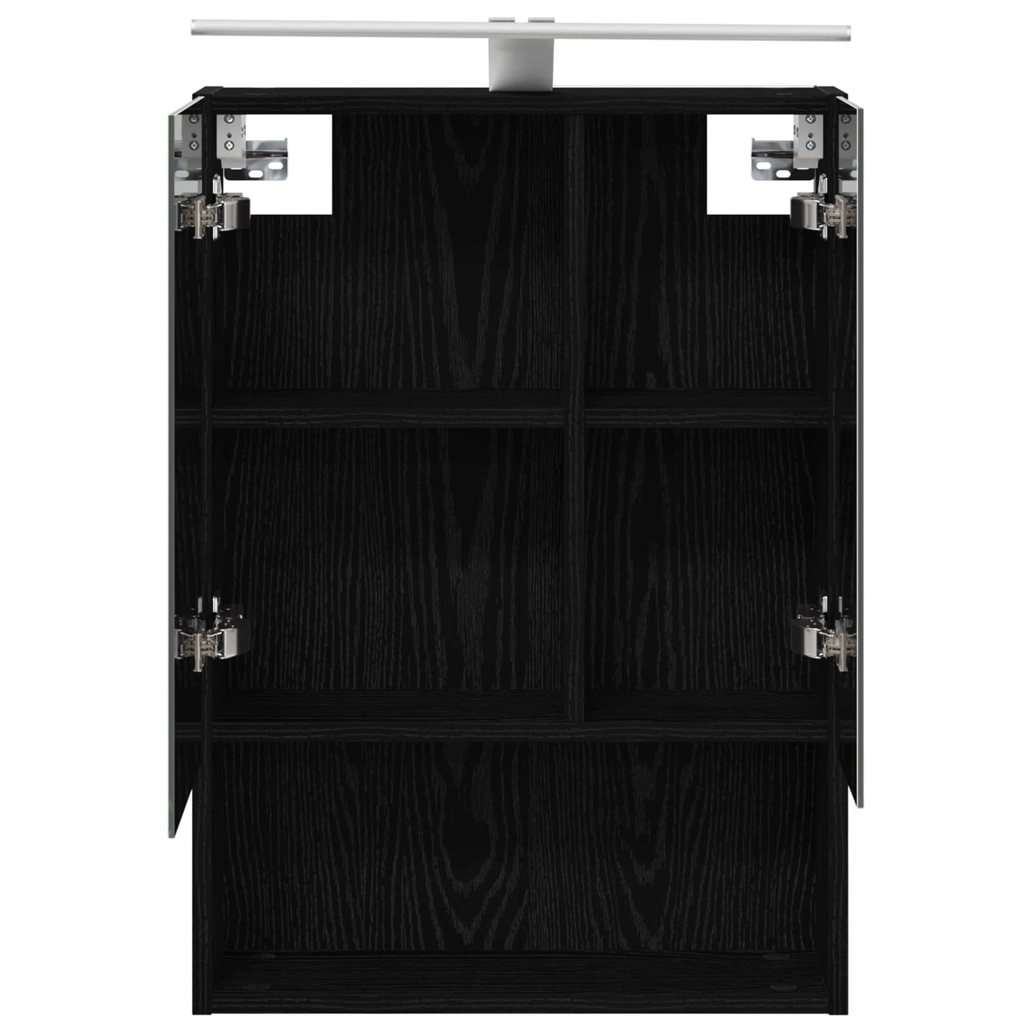vidaXL Bathroom Mirror Cabinet with Shelf Black Oak 50 x 14.5 x 70 cm