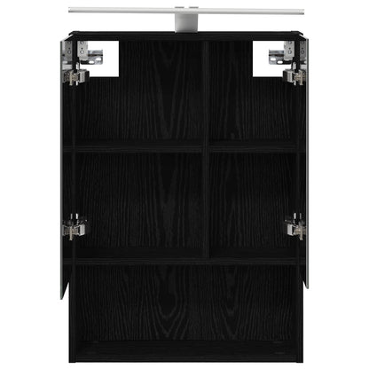 vidaXL Bathroom Mirror Cabinet with Shelf Black Oak 50 x 14.5 x 70 cm