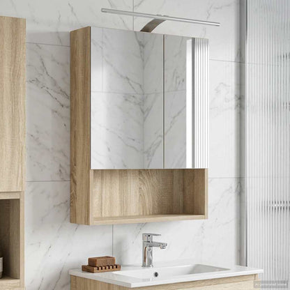 vidaXL Bathroom Mirror Cabinet with Shelf Sonoma Oak 50 x 14.5 x 70 cm
