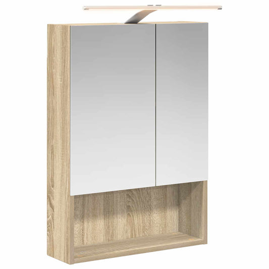 vidaXL Bathroom Mirror Cabinet with Shelf Sonoma Oak 50 x 14.5 x 70 cm