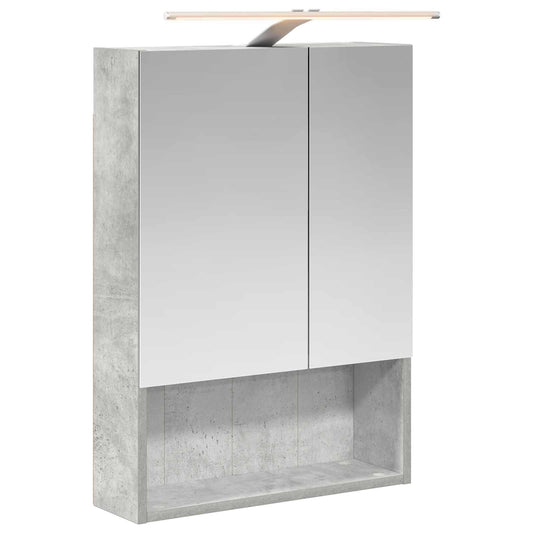 vidaXL Bathroom Mirror Cabinet Concrete Grey 50 x 14.5 x 70 cm