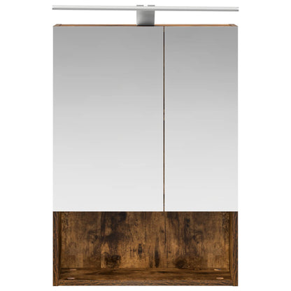 vidaXL Bathroom Mirror Cabinet with Shelf Smoked Oak 50 x 14.5 x 70 cm