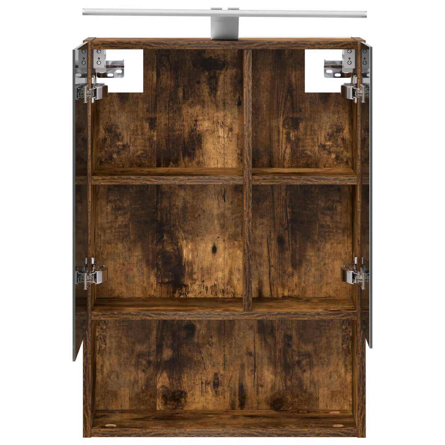 vidaXL Bathroom Mirror Cabinet with Shelf Smoked Oak 50 x 14.5 x 70 cm