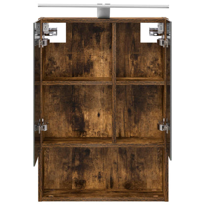 vidaXL Bathroom Mirror Cabinet with Shelf Smoked Oak 50 x 14.5 x 70 cm