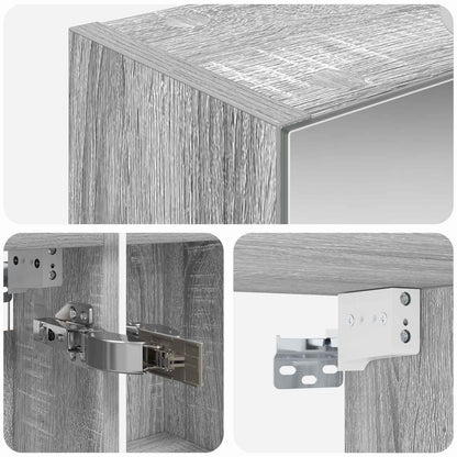 vidaXL Bathroom Mirror Cabinet with Door Grey Sonoma 50 x 14.5 x 70 cm