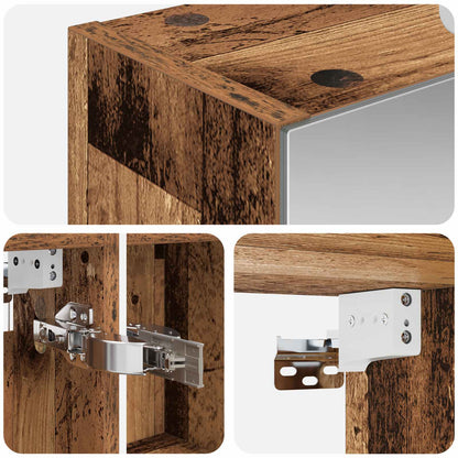 vidaXL Bathroom Mirror Cabinet with Shelf Old Wood 50 x 14.5 x 70 cm